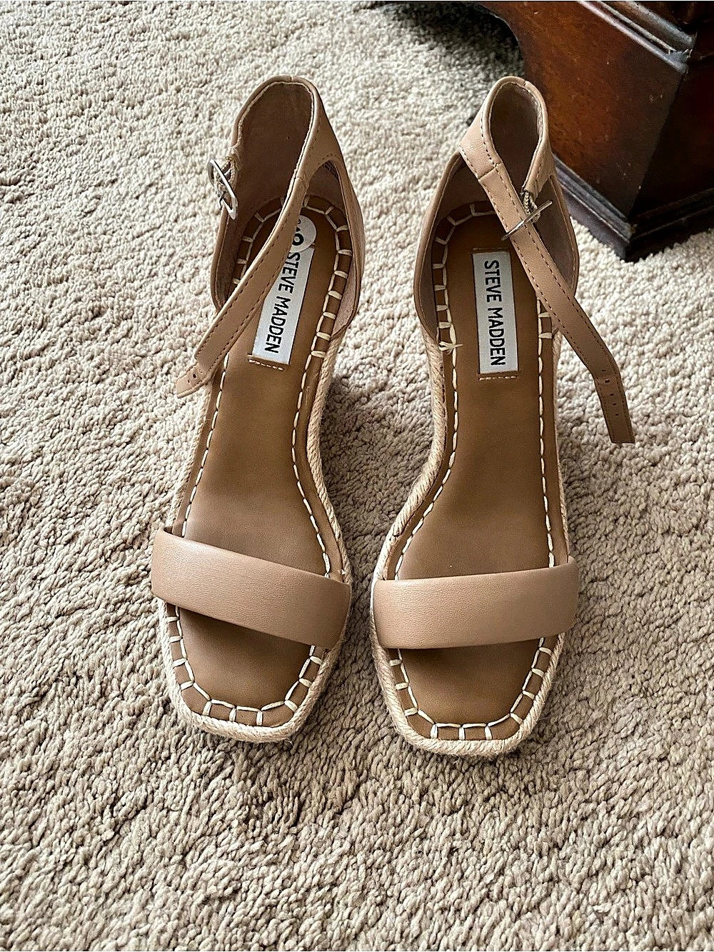 Steve Madden Devin Wedge Sandal Tan US 6